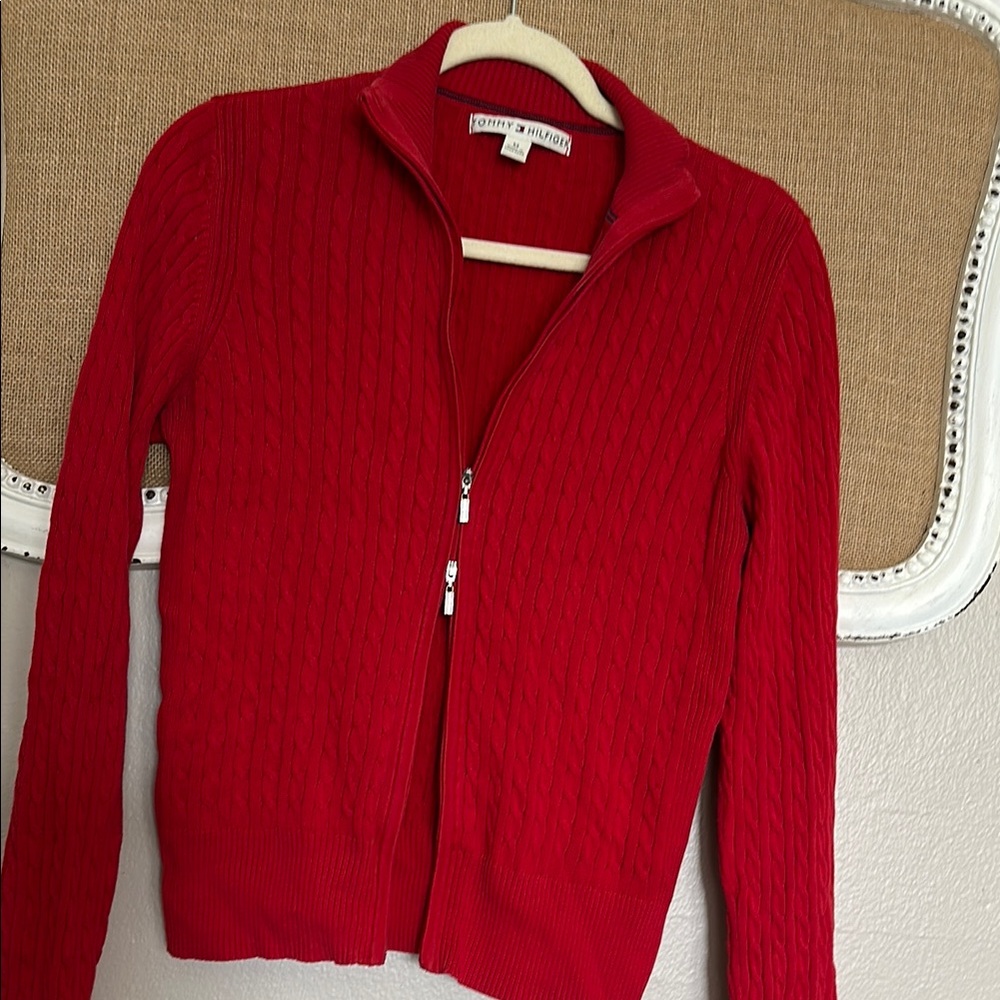 Red Double Zip Sweater ❤️ Free Shipping